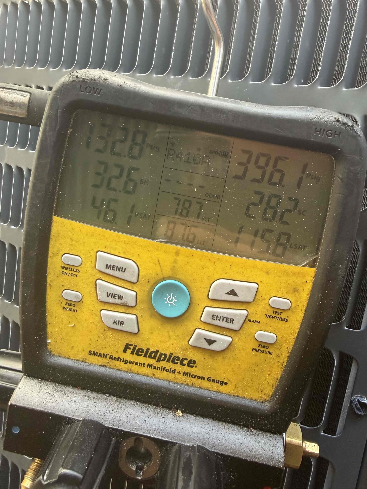 On arrival found unit not cooling due to clogged drain. Cleared pan and drain. Vacuumed and blew through line. Added chemical to help prevent growth in drain. Temp split 17*. Electrical checked good. Drain was hard to clear properly. Recommend to add condensate pump to prevent future drainage issues. Unit cooling. 