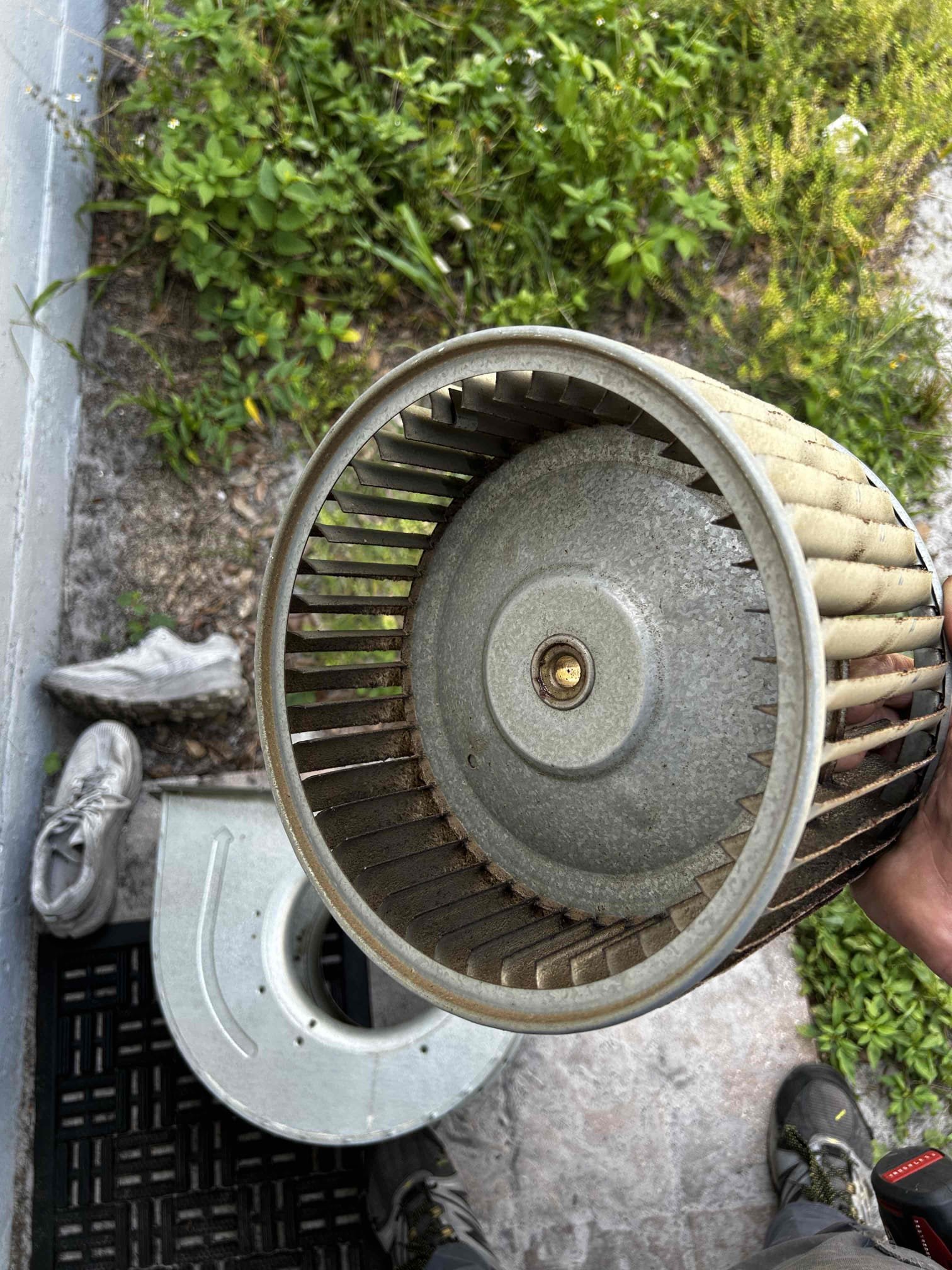 Upon arrival, I found that the indoor unit was operating, but the outdoor condenser was not running. I began by diagnosing the electrical components and found that the capacitor had completely failed. After replacing the capacitor, I completed a full system diagnostic and verified that the system was operating properly and within normal ranges.

During the inspection, I also found that the blower wheel was heavily contaminated with debris, which can reduce airflow and system efficiency. I discussed my findings with the homeowner, and they approved a blower wheel cleaning.

I also presented our maintenance membership program, and the homeowner elected to enroll to help keep the system operating efficiently and reduce future repair costs.

If you have any questions, please feel free to reach out. Thank you for your business, and have a great day.