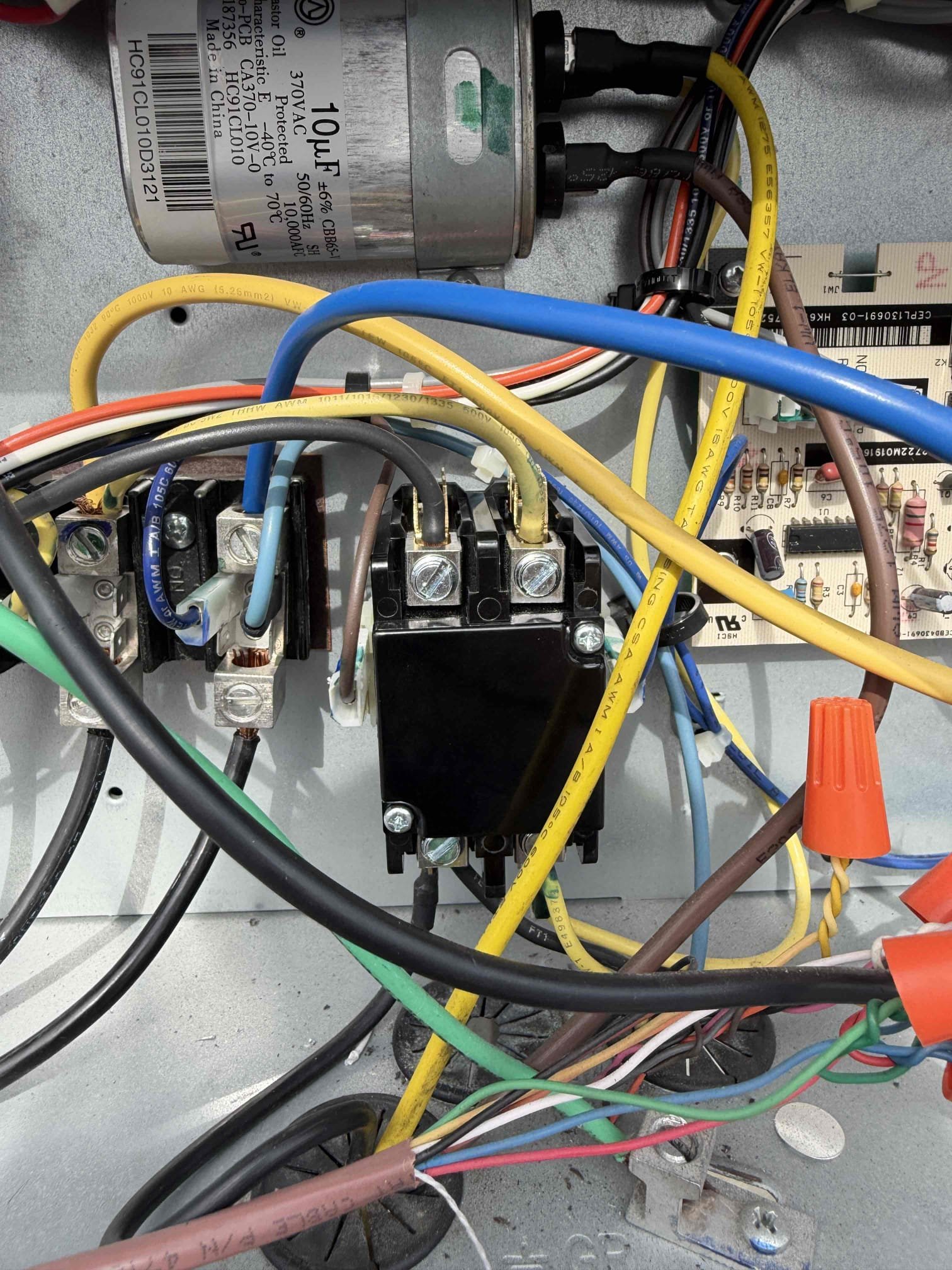 Upon arrival, found system off but calling for cool. Found bad contactar receiving 24v and 208v on one side but not the other side. Replaced contactar and started system. System is cooling at this time. 

1 year warranty on Contactar. 