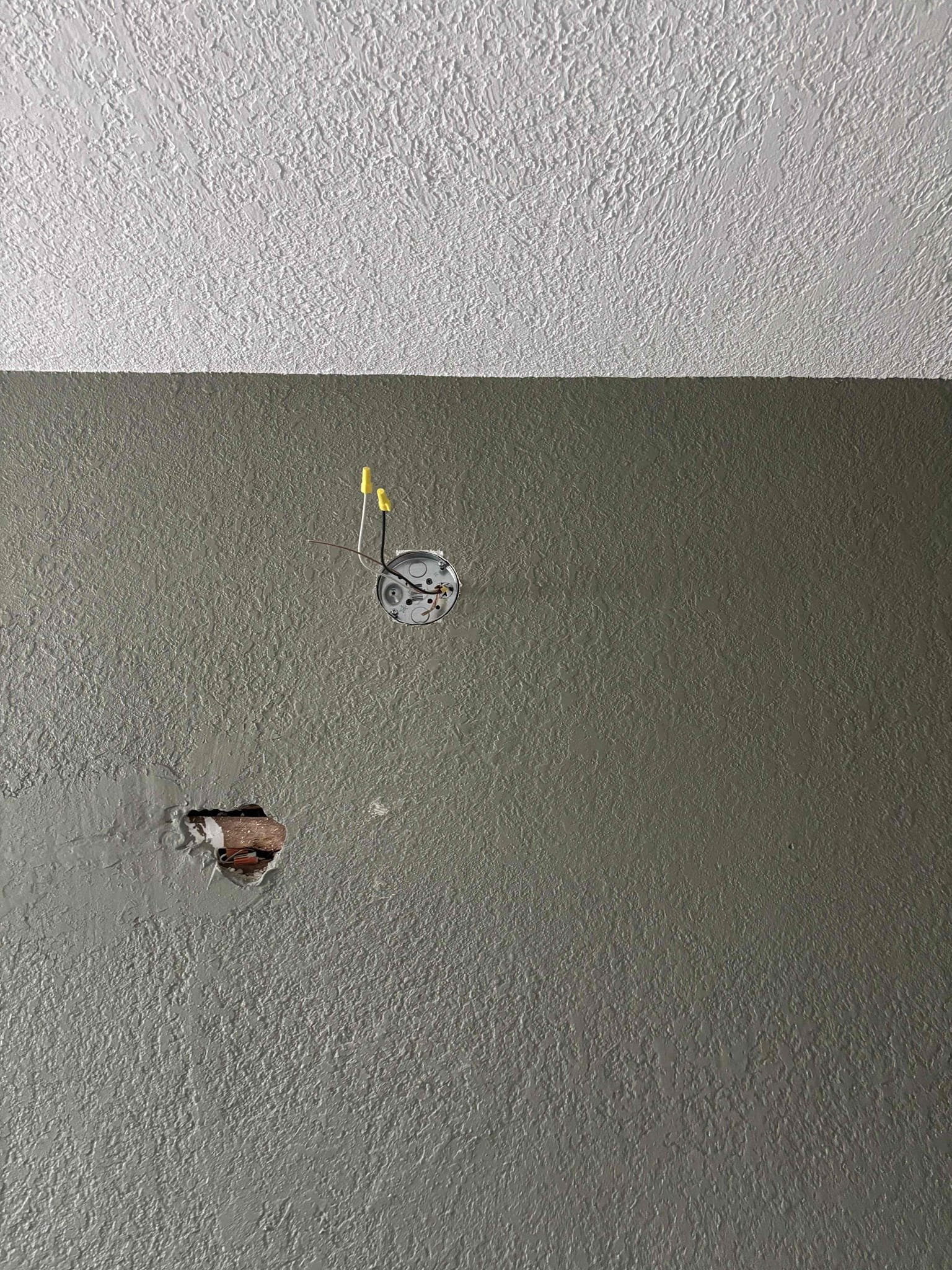 Rework bathroom fan wiring and run a new line down the wall for bathroom vanity 
Install customer provided switch for exhaust fan 

Exhaust fan the the soffit 