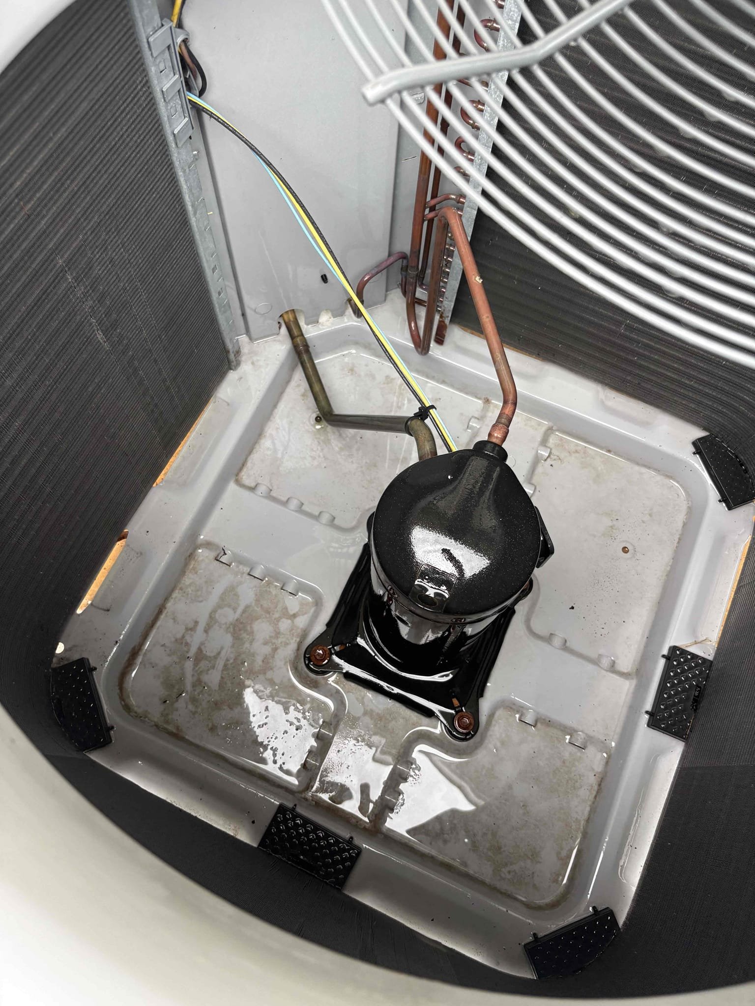 Performed semi annual tuneup 

Air handler recommendations 
-insulate drain line 
-install primary safety switch 
-remove & sanitize blower wheel 

Optional 
-install air purifier to mitigate bacterial growth moving forward 

System is operating within manufacture specifications 