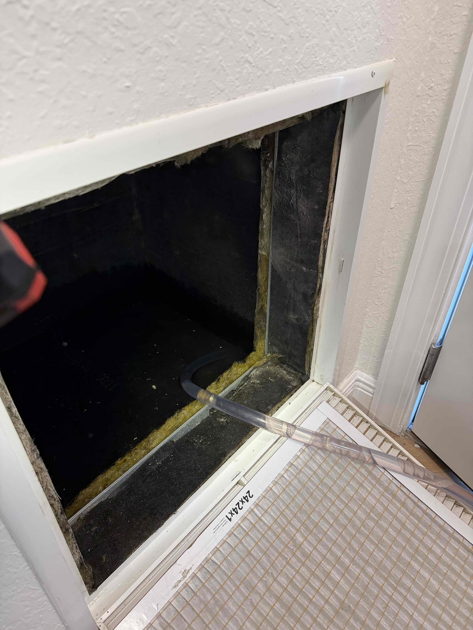 Client states unit is leaking water. Upon my inspection, found return box under unit completely full of water about 5”. Found faulty safety float switch. Drain line severely clogged. 
Performed a drain cleaning and treatment on the drain line and primary drain pan. Replaced primary safety float switch. Removed most water out of the return box and advised client to run the fan in the on position on the thermostat to help dry out the return box over the next 3 days, then return thermostat to fan auto after. 
Recommended a water sensor safety switch to put at the bottom of the return box to help prevent this issue from happening again. 
30 day warranty on drain cleaning. Not responsible for water damage. 1 year parts warranty on safety float switch, however we recommend a biannual Maitenence plan to regularly check operations of this float switch. 
Recommended Maitenence plan for regular cleanings and inspections. 

System is cooling with a 16-18° temperature split at this time. Let clien