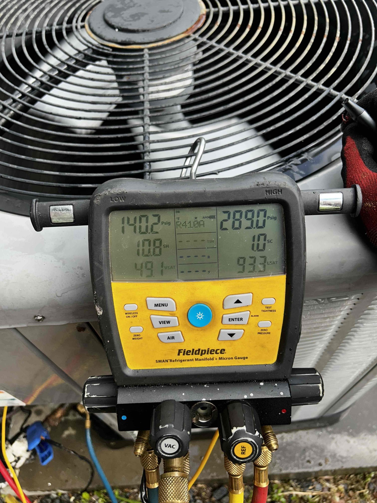 Upon arrival, I found that the air handler was operating, but the condenser was not running. I reset power at the air handler, which restored operation to the condenser. After checking system pressures, I found the refrigerant charge to be low. The initial temperature differential was 13°, which is below the desired range.

I added refrigerant and allowed the system to operate for approximately 45 minutes. After the adjustment, the temperature differential improved to 17°, indicating better system performance.

While on site, I also completed a maintenance service, which included cleaning the condenser coil, treating the drain line, and performing a full air handler inspection. All electrical components were checked and found to be operating properly with no issues at this time.

The system is currently cooling and operating normally. However, because the exact cause of the low refrigerant condition has not yet been confirmed, the issue may not be fully resolved. At this time, the syst