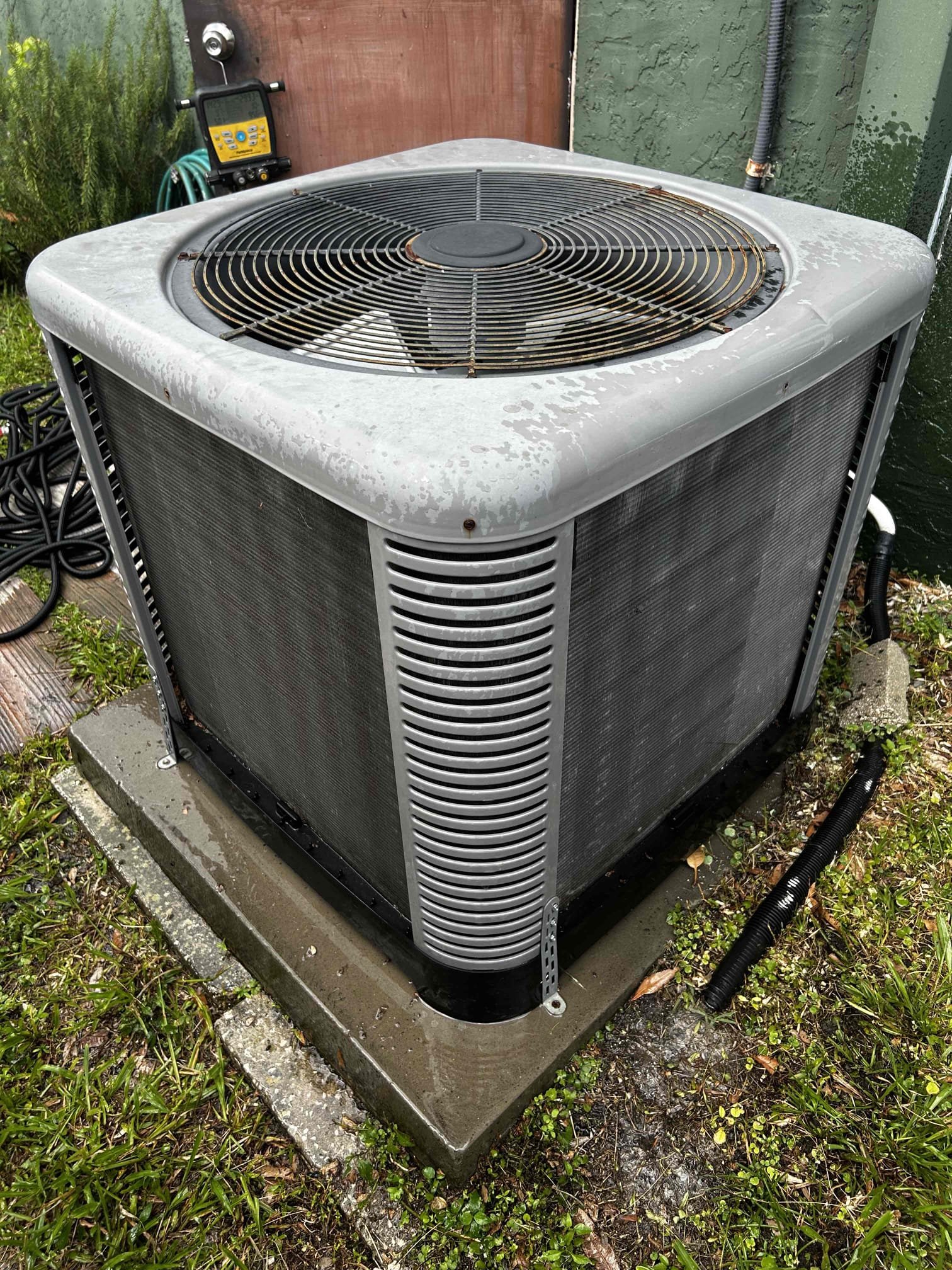 Upon arrival, I found that the air handler was operating, but the condenser was not running. I reset power at the air handler, which restored operation to the condenser. After checking system pressures, I found the refrigerant charge to be low. The initial temperature differential was 13°, which is below the desired range.

I added refrigerant and allowed the system to operate for approximately 45 minutes. After the adjustment, the temperature differential improved to 17°, indicating better system performance.

While on site, I also completed a maintenance service, which included cleaning the condenser coil, treating the drain line, and performing a full air handler inspection. All electrical components were checked and found to be operating properly with no issues at this time.

The system is currently cooling and operating normally. However, because the exact cause of the low refrigerant condition has not yet been confirmed, the issue may not be fully resolved. At this time, the syst