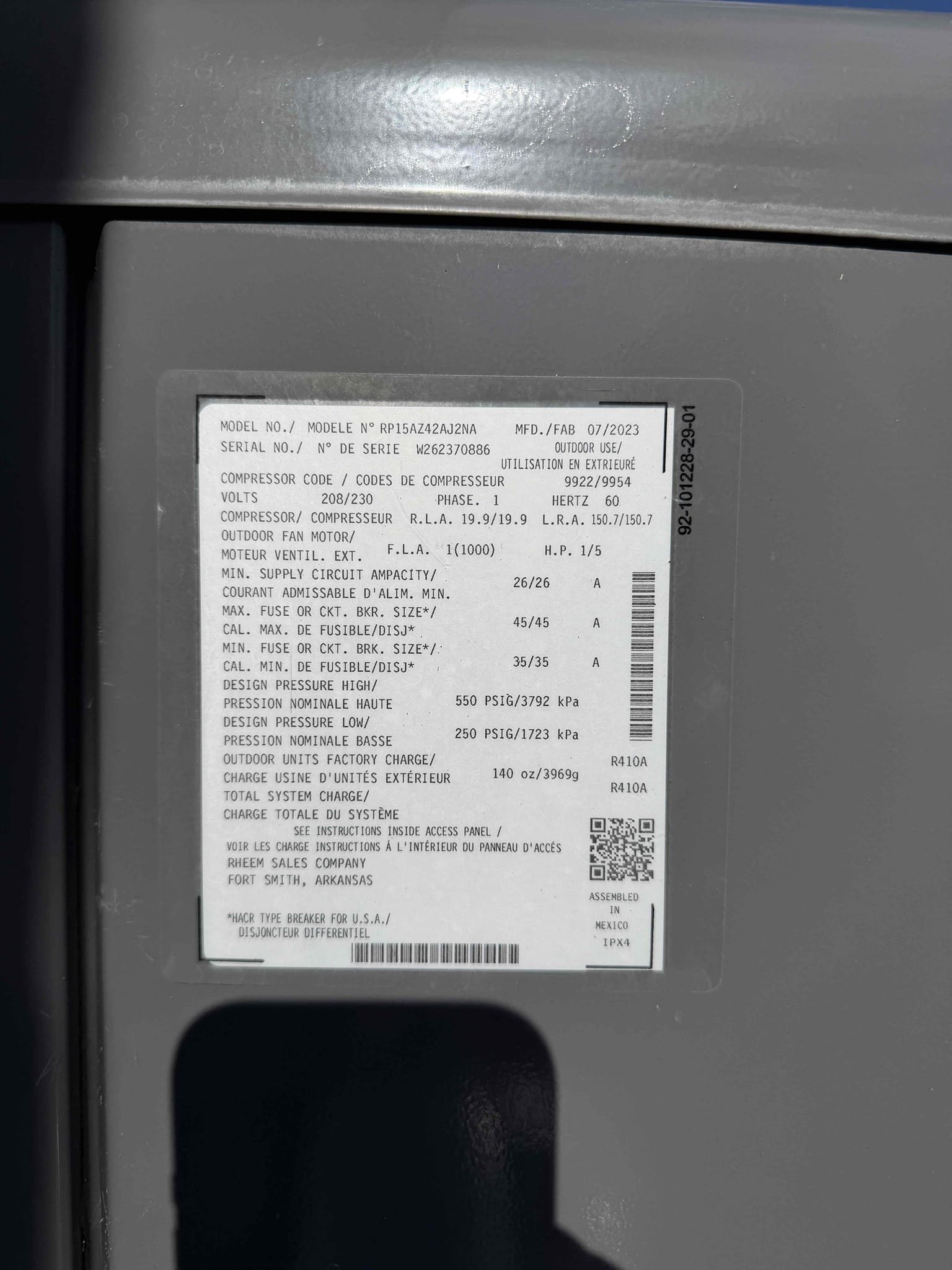 Client states that unit made horribly loud noise and then whole home power went out. Client stated that Duke energy has been giving them issues lately with power outages randomly. System is working properly at this time with good temp split and good amp draws. 
No current issues at this time. Client said that it look a while for the system to come back on. I determined this was the result of the ecobee thermostat needing to calibrate for 15 minutes before sending signal for system to turn back on. 

