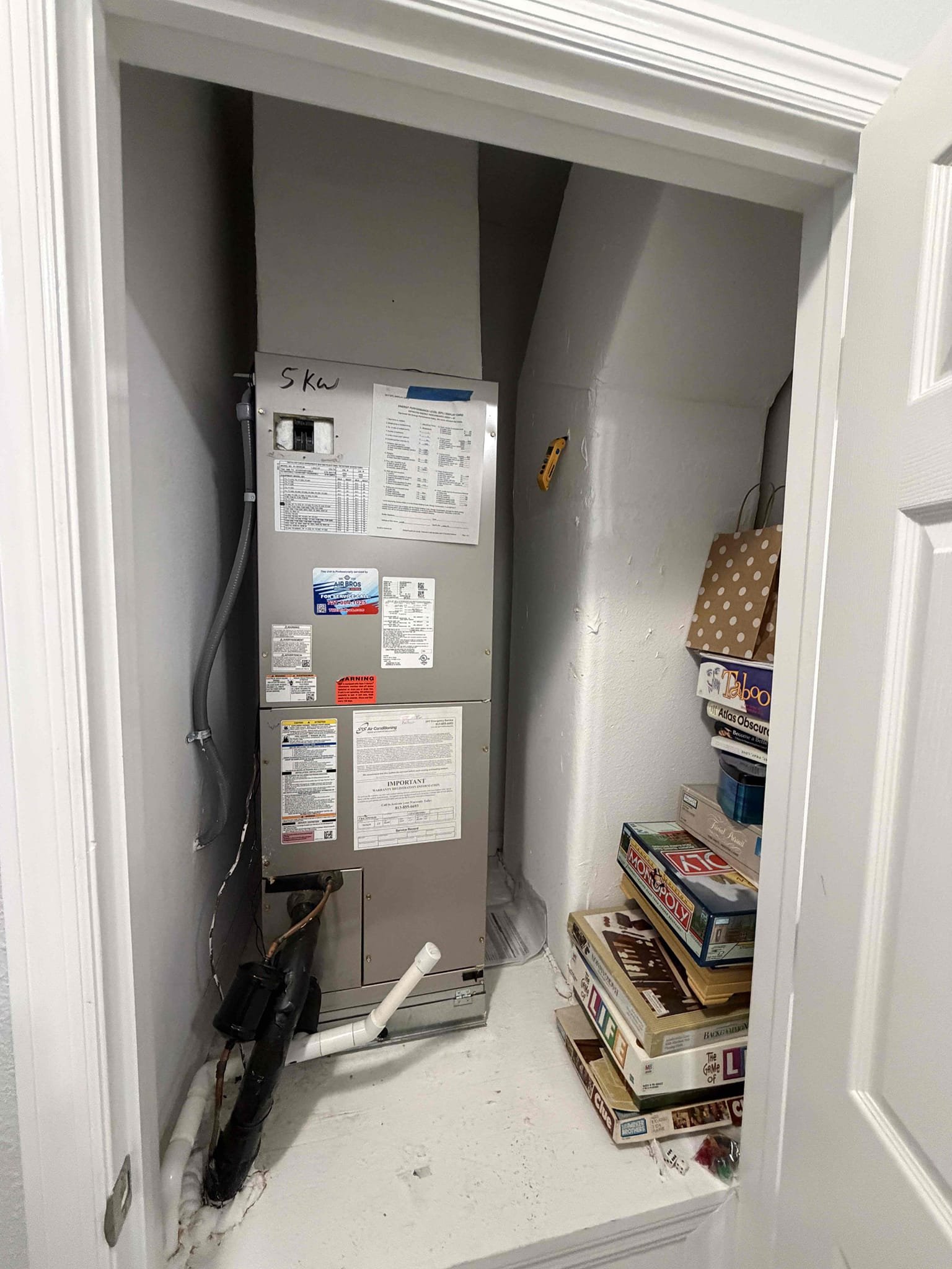 Performed Maitenence on system. Cleaned/treated drain line and primary drain pan. Cleaned condenser coils. Evaporator coils are clean. Verified safety float switch functionality. Checked amp draw on compressor. Checked amp draw on fan motor. Checked capacitor is within factory range. Inspected Contactar. Made sure all connections are tight. System is cooling with a 19° temperature split at this time.

Found some bacterial growth inside air handler. Wiped down and cleaned interior today as a complimentary service and recommended UV air purifier to prevent growth from coming back. 