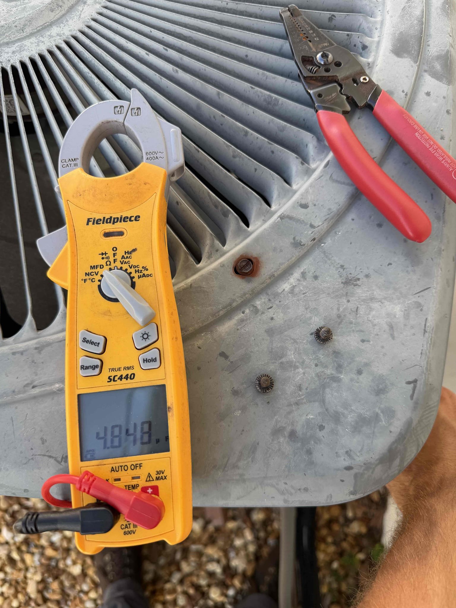 Performed Maitenence on system. Cleaned/treated drain line and primary drain pan. Cleaned condenser coils. Evaporator coils are clean. Verified safety float switch functionality. System only has secondary safety float switch and no primary. Let client know that this is allowing for garage air to enter the home. Checked amp draw on compressor. Checked amp draw on fan motor. Checked capacitor is within factory range. Inspected Contactar. Contactar is buzzing and showing signs of potential failure/shorting out. Made sure all connections are tight. System is cooling with a 20° temperature split at this time.
Client would like to leave everything as is at this time. 