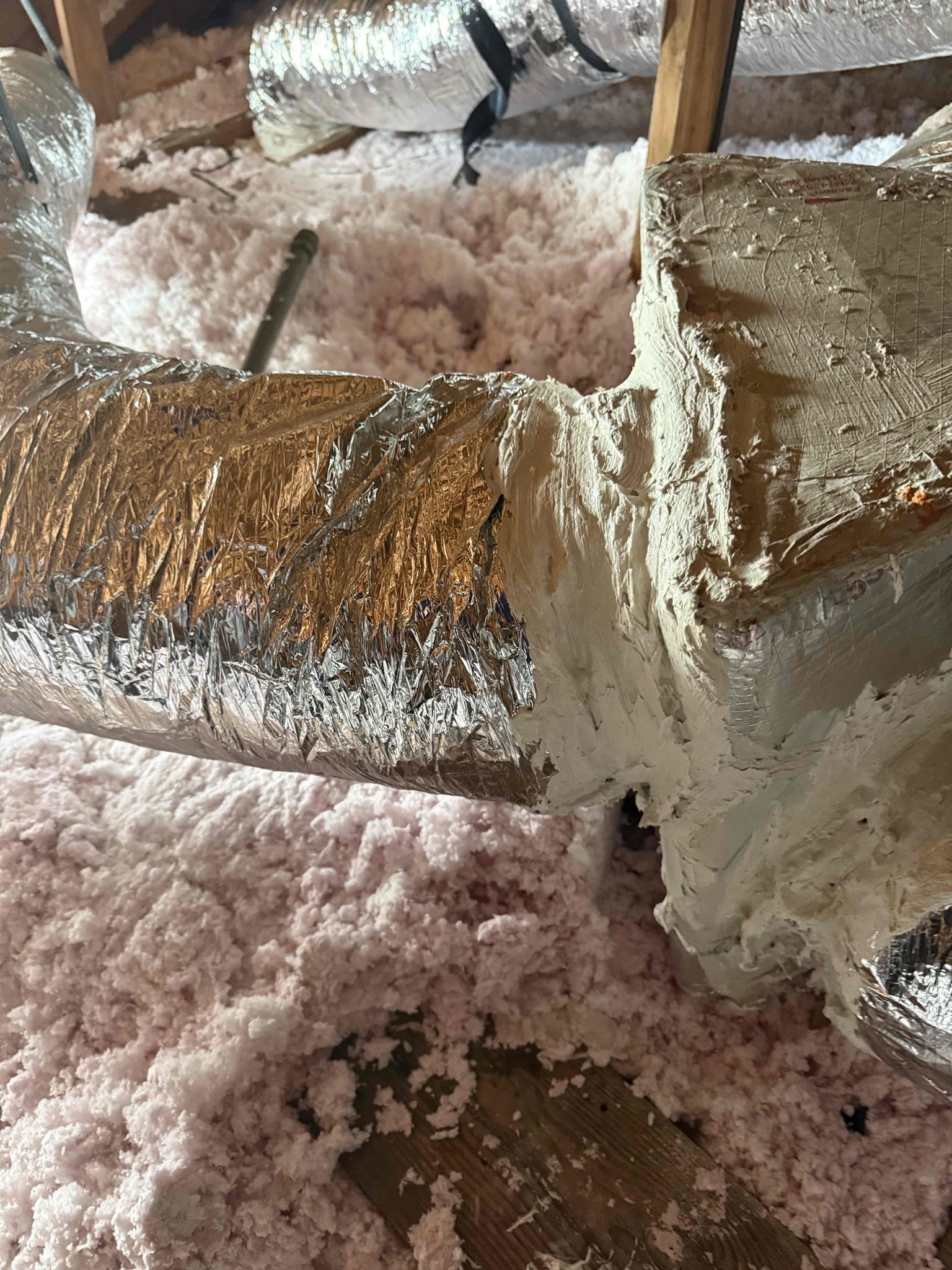 Plus two duct run replacement 8in due to mobile home flex in attic 
10 year leak free warranty. On two 8 in ducts. 