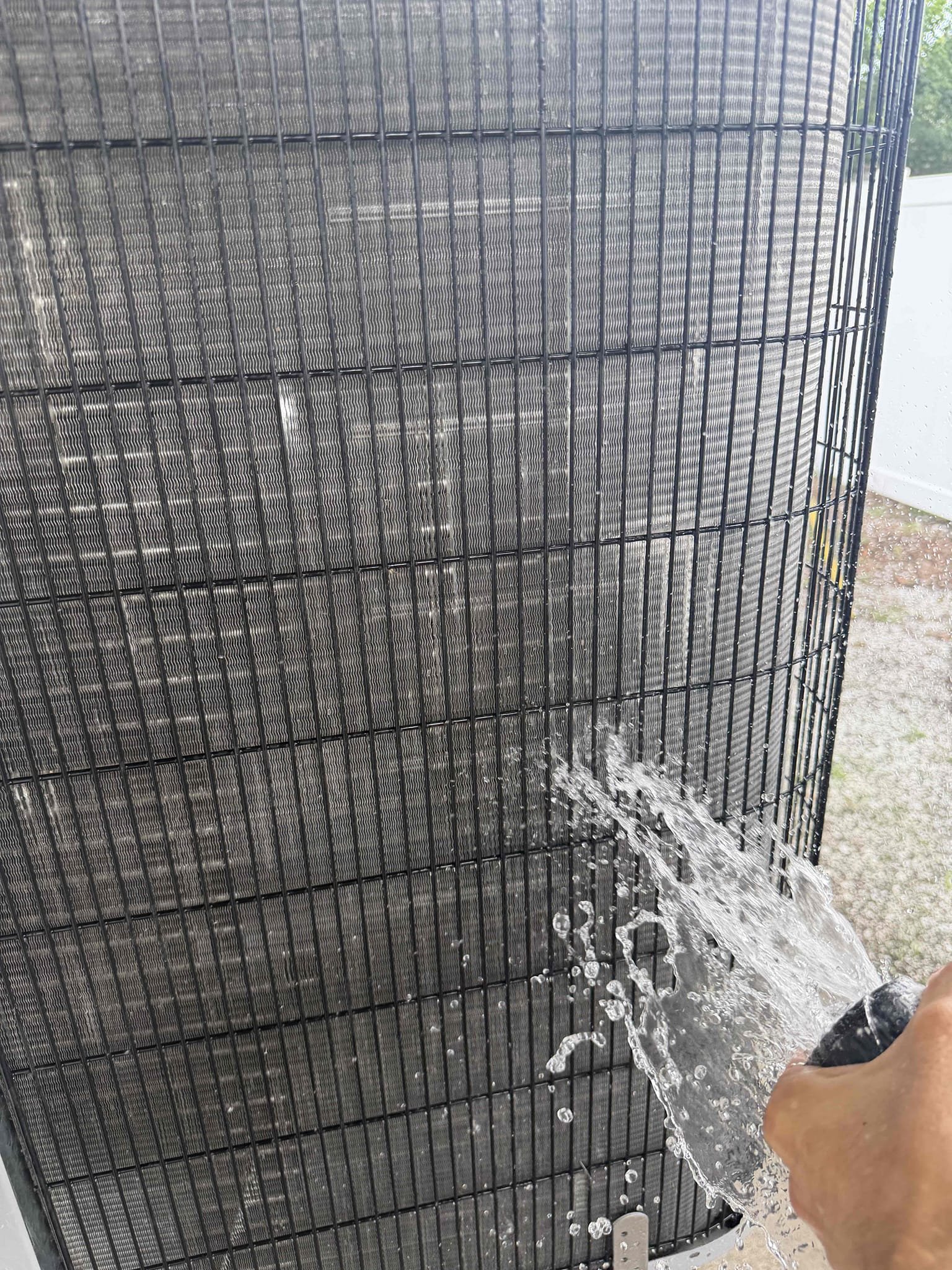 Upon my inspection, found system not cooling due to secondary pan full of water and tripped float switch. Found system has a severely dirty air filter, causing an airflow restriction. Also found drain line is clogged however, primary float switch was not tripped and still works properly.
Performed day, drain cleaning and treatment on system, remove removed all water from secondary pan, and replaced air filter with a client supplied air filter.
System is cooling and draining at this time.
This is the Client’s first summer in this house and the system was installed in 2025. If issue persist, we will need to dive deeper into the issue. Potential cracked primary drain pan or air flow issues. 
Client signed up for Maitenence plan today
First Maitenence performed. 

Also found dead lizard in air handler electrical compartment. Removed dead lizzard