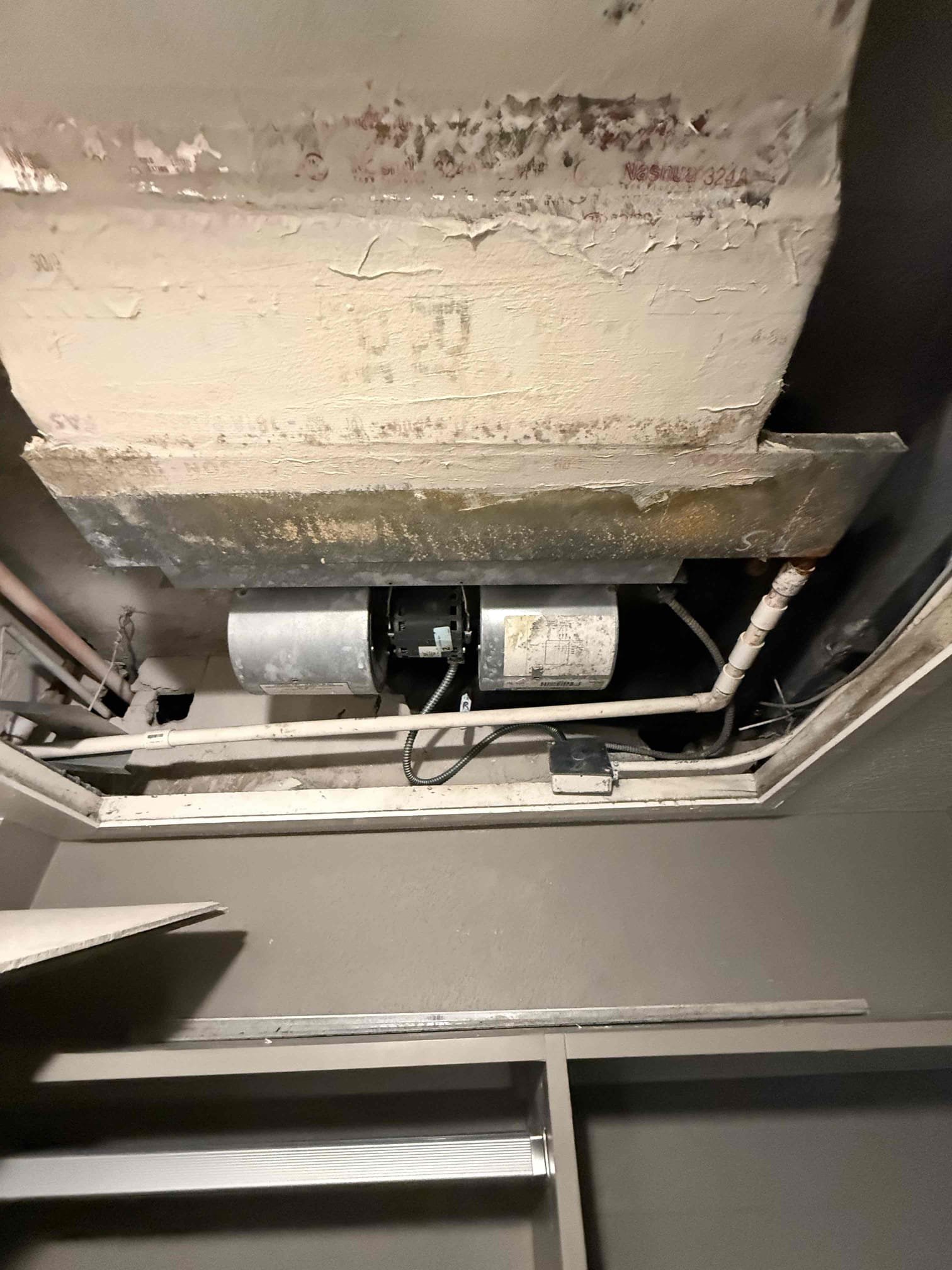 On arrival found bedroom unit with leaking evaporator coil. Unable to provide repair option for system due to location and severity of leak. Will submit estimate for system replacement. 