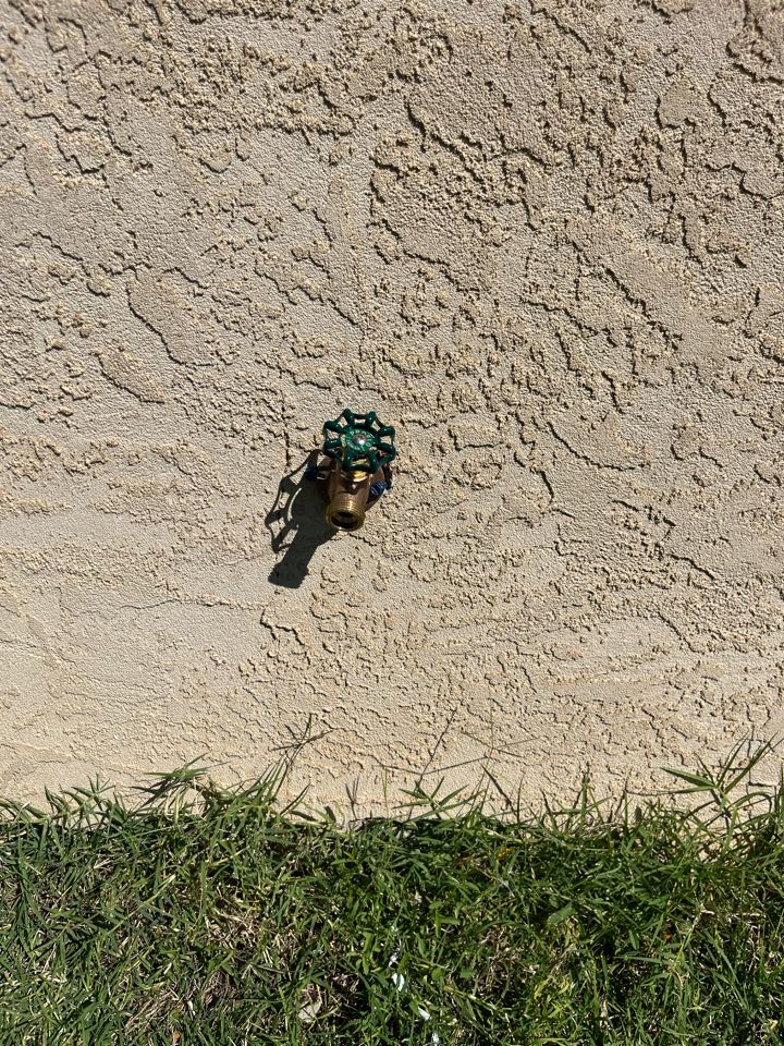 Installed outside hose bib