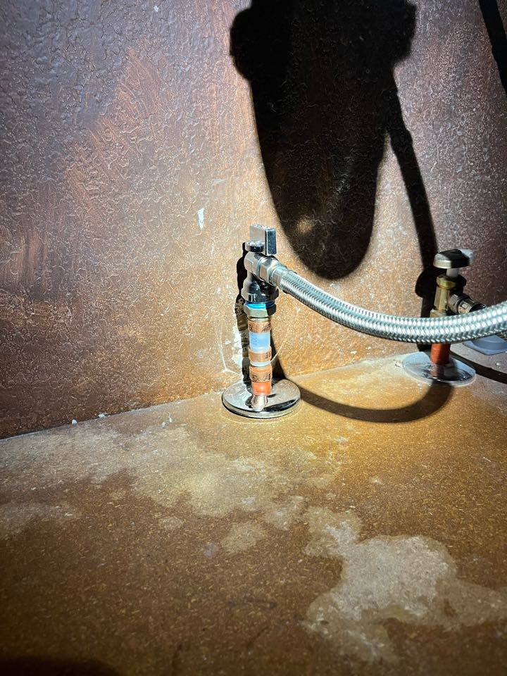 Replaced a shut off valve under the lavatory. 