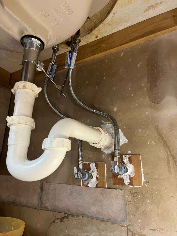 Replaced the shut offs and supply lines for a lavatory faucet. 