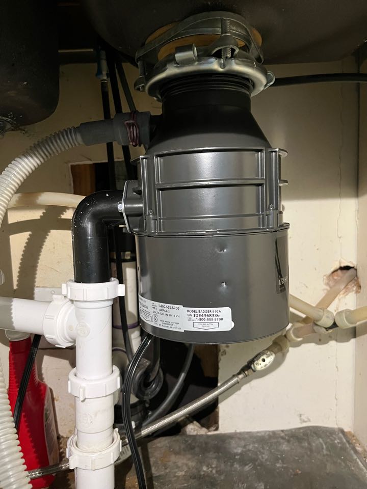 Installed new badger five incinerator garbage disposal
