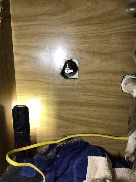 Kingsport, TN - leak under kitchen sink - replaced angle stop Kingsport, TN - leak under kitchen sink - replaced angle stop