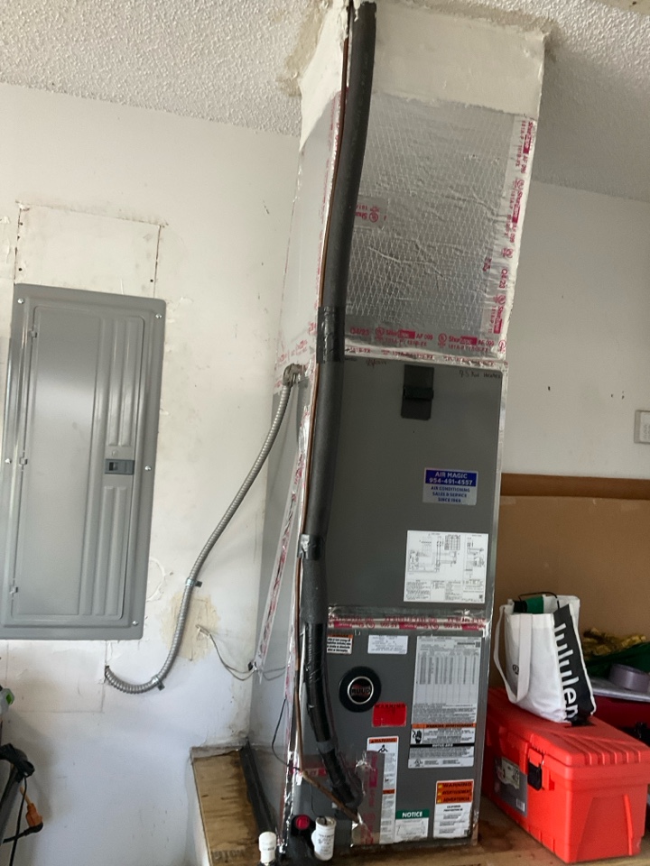 AC Service Call. Install new air handler plenum. 