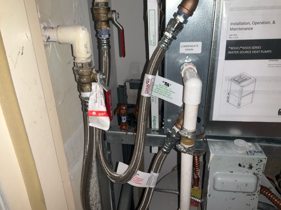 AC Service Call. Install new hoses for air conditioning system.