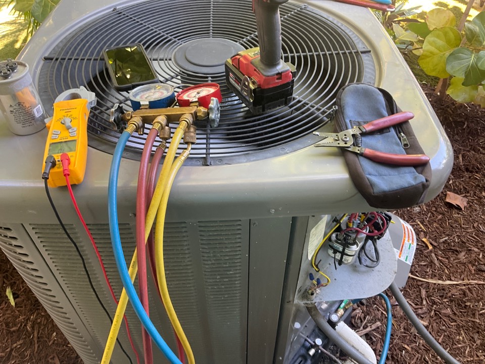 AC Repair Call unit is not cooling. Evaluate system to find defective capacitor. Replace capacitor and unit is now cooling. 