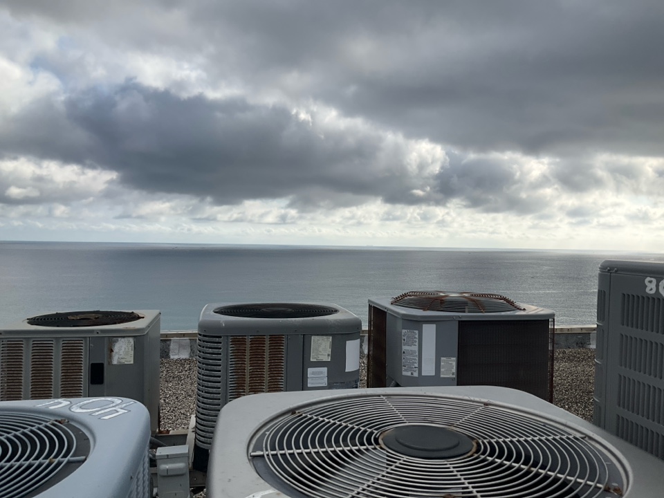 AC Maintenance Call. Perform routine maintenance per maintenance agreement on Ruud and First Company air conditioning split system. 