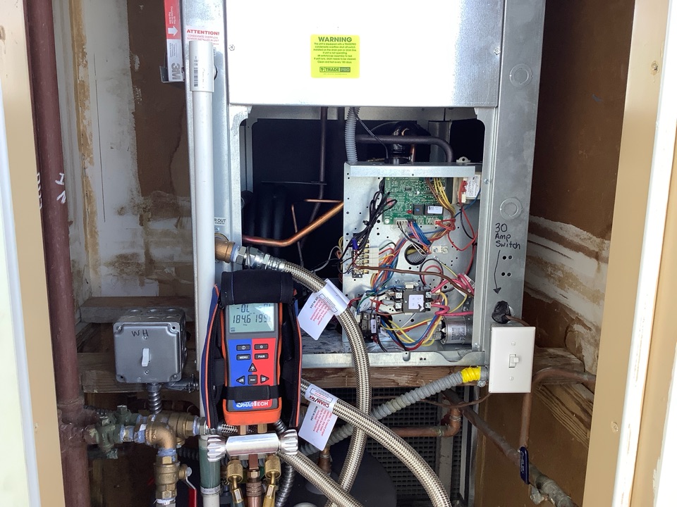 AC Maintenance Call. Perform routine maintenance per maintenance agreement on Carrier water source air conditioning system.