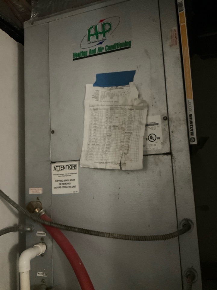 AC Maintenance Call. Perform routine maintenance per maintenance agreement on Florida Heat Pump water source air conditioning system.