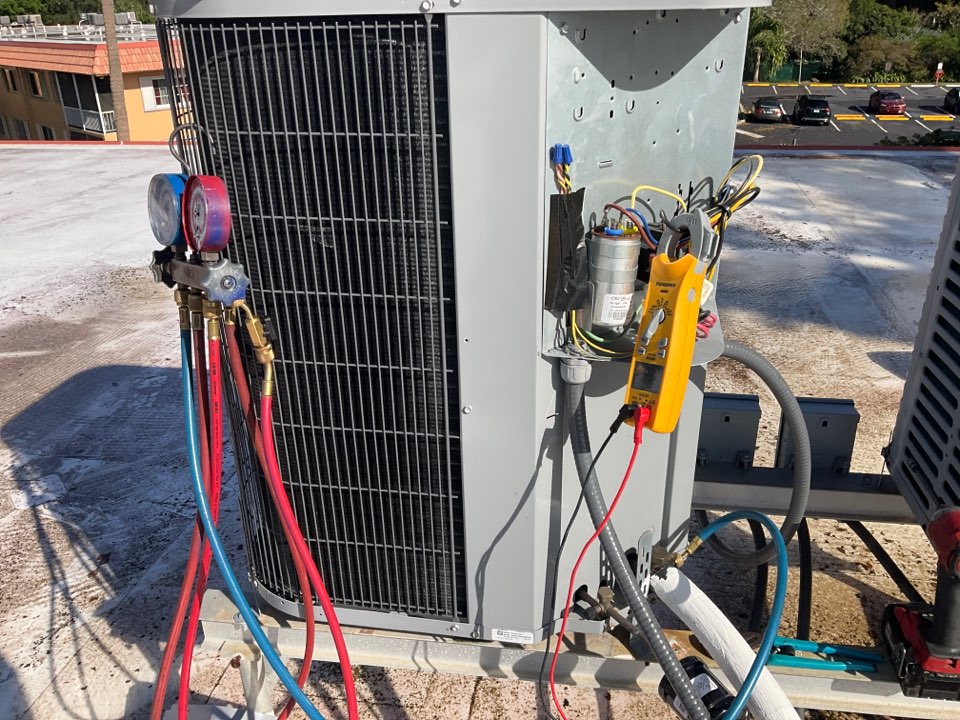 AC Maintenance Call. Perform routine maintenance per maintenance agreement on First Company and Tempstar air conditioning split system. 