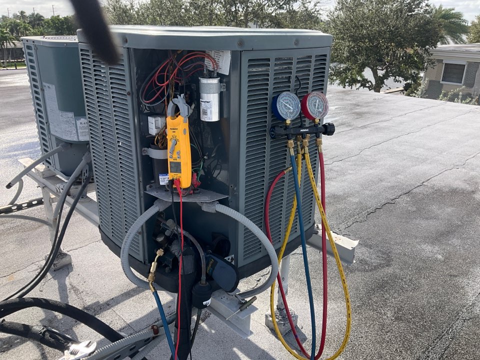 AC Maintenance Call. Perform routine maintenance per maintenance agreement on Trane air conditioning split system. 