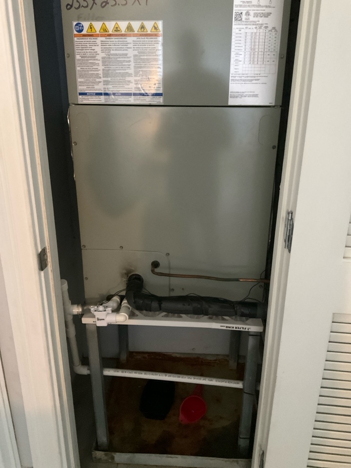 AC Repair Call unit leaking water. Evaluate system to find drain line was clogged. Clear drain line and unit is now cooling properly and is no longer leaking water.