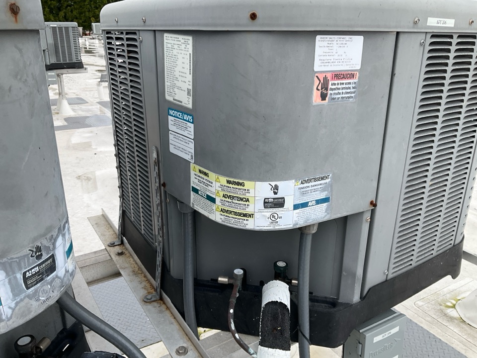 AC Maintenance Call. Perform routine maintenance per maintenance agreement on Ruud and First Company air conditioning split system. 