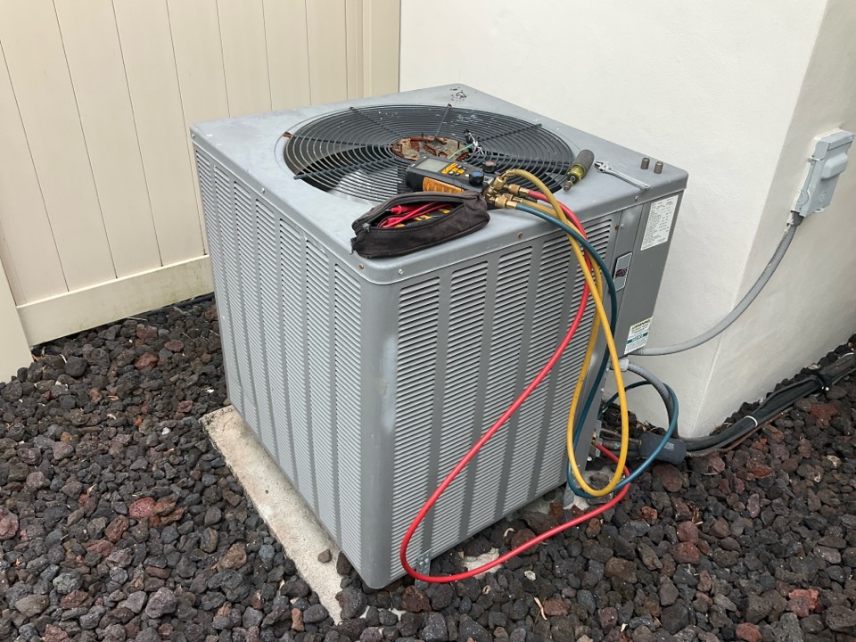 AC Service Call. Install new compressor for air conditioning system. 