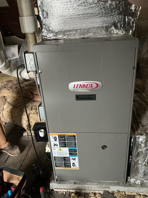 Performed routine maintenance clean and check on two Lennox Elite furnaces. Inspected primary systems, heat exchangers, flue venting, electrical connections, and air filtration components. Both units are functioning properly with no issues detected.