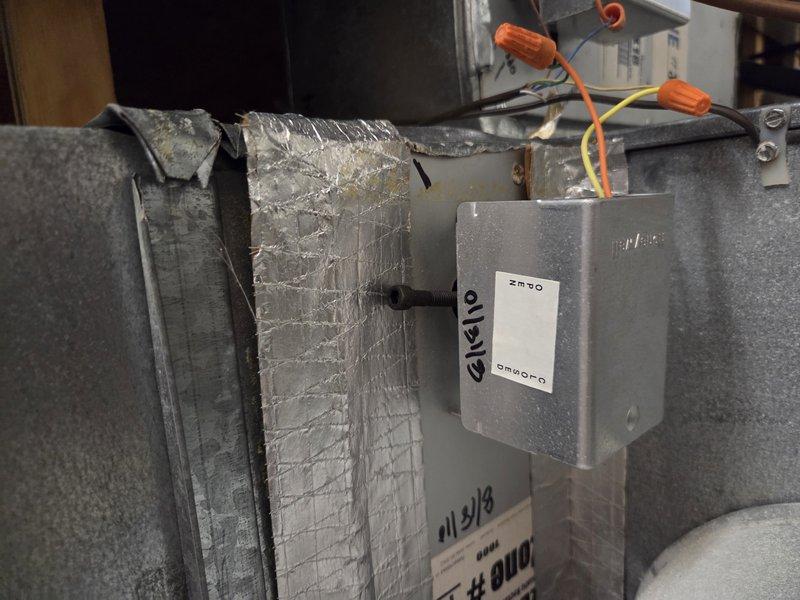 Responded to customer complaint of noise from furnace system with functioning heat. Diagnosed issue with zone damper clicking. Inspection of HZ322 control panel and damper assembly revealed faulty zone damper spring. Replaced zone damper motor, resolving the noise issue completely. System now operating normally with proper zone control functionality.