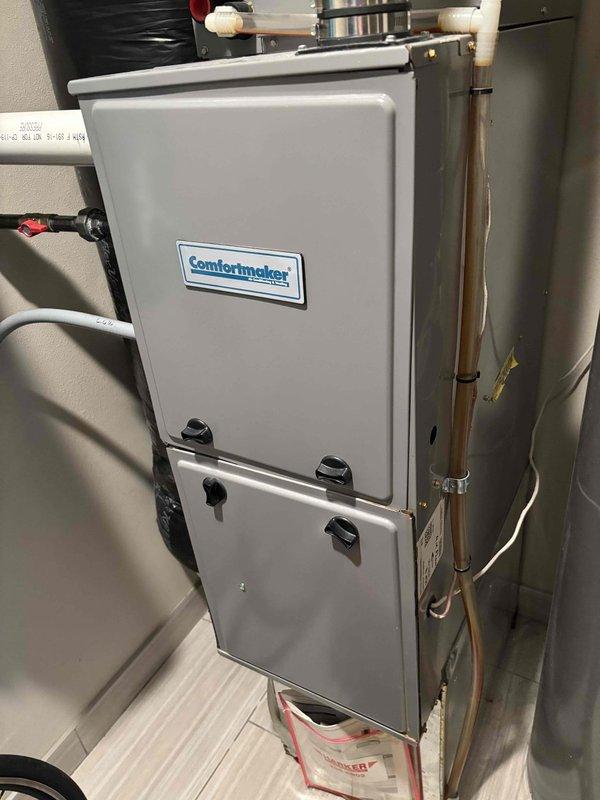 Performed comprehensive furnace maintenance service on Comfortmaker unit. Conducted temperature differential testing with readings of 115.7°F at supply and 67.1°F at return, confirming proper operation. System inspection revealed no functional issues or necessary repairs.