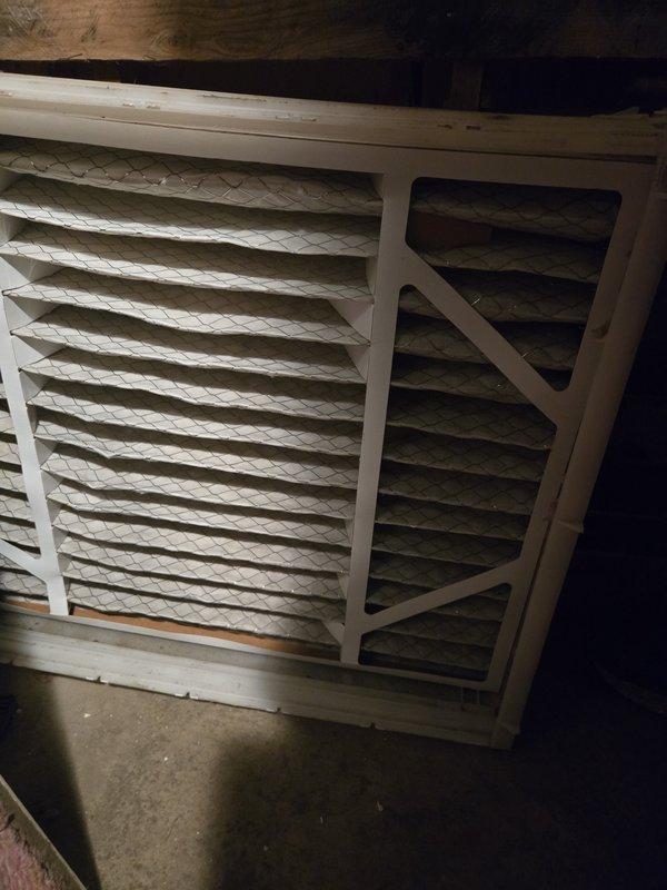 Performed routine furnace maintenance and inspection with no issues found. Replaced severely clogged air filter with new filter to restore proper airflow and system efficiency. All systems operating within normal parameters.