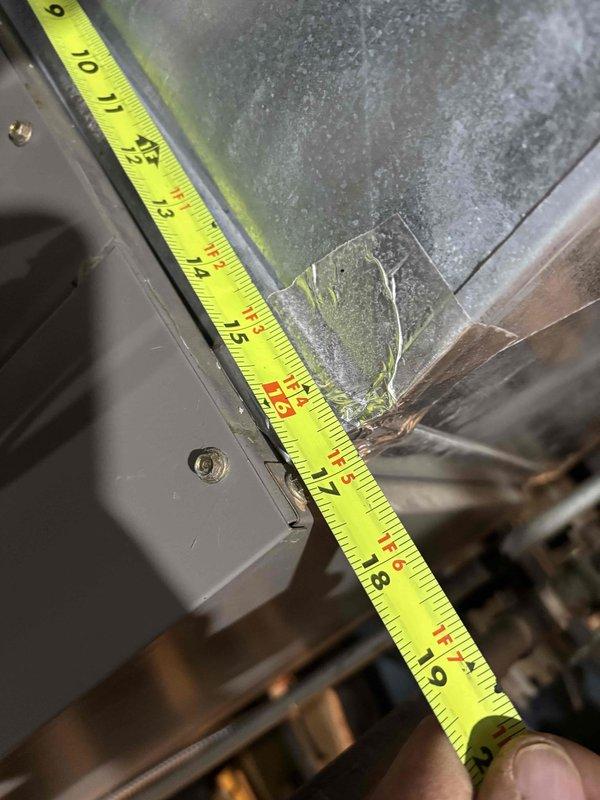 Responded to no heat complaint for a Lennox HVAC system under 10 years old. Diagnosed and serviced the unit located in basement storage area, including verification of duct measurements and system components. Restored heating functionality to bring temperature above the reported 55°F setting.