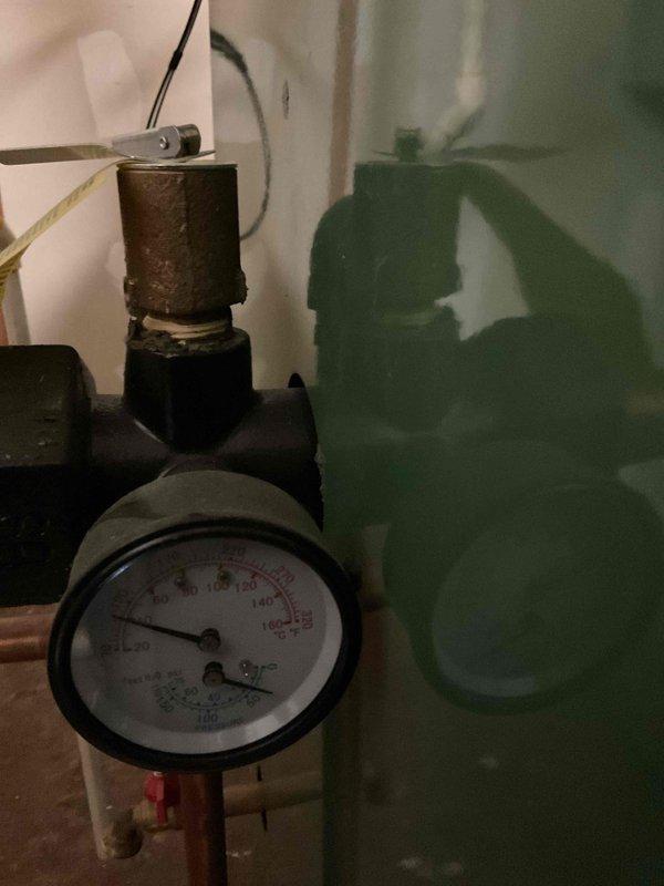 Responded to no heat call for hot water baseboard system. Diagnosed issue with boiler's low water cut off preventing startup. Serviced the cut off by flushing it and manually freeing the stuck float mechanism, restoring normal system operation.