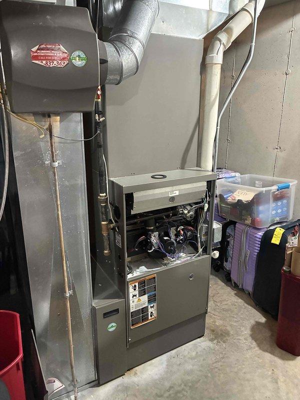 Completed replacement of defective pressure switches on residential HVAC system located in basement. Accessed furnace interior components for proper installation and testing of new switches to restore normal system operation.