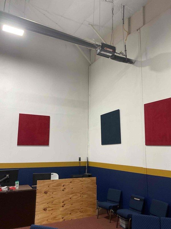 Responded to no-heat call for church radiant heating system. Diagnosed issues with two infrared heaters - one had faulty pressure switch and weak igniter. Performed repairs including pressure switch replacement, igniter replacement, and sensor cleaning. System restored to proper operation.