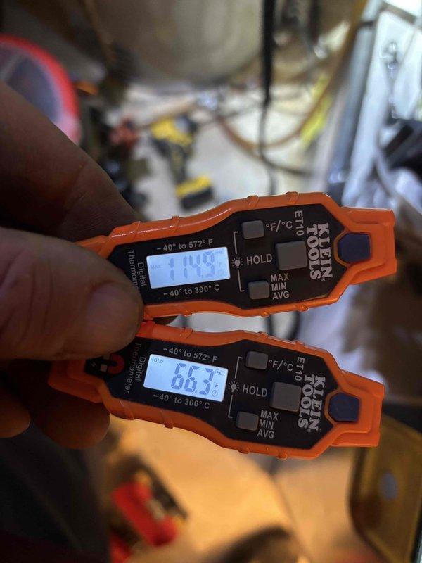 Completed furnace maintenance inspection and addressed gas line concerns noted in previous inspection report. Rerouted gas line to eliminate movement/vibration issue. Temperature differential readings between supply and return air (71.9°F/66.7°F) confirmed proper system operation after service completion.