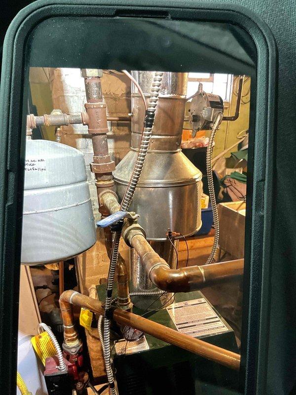 Responded to service call for non-operational boiler. Diagnosed issue with tarnished wires at thermostat connection. Cleaned corroded thermostat wires and cycled unit multiple times to verify proper operation was restored.