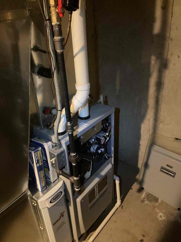 Responded to no heat service call at residential property. Diagnosed issue as thermostat malfunction due to dead batteries. Replaced batteries and verified proper system operation through multiple heating cycles. Inspected furnace and associated components with no additional issues found.