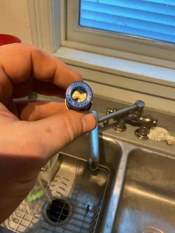 Responded to a callback service for a kitchen sink leak issue from the cold side after previous cartridge replacement. Inspected the faucet system and identified bubbles on the silicone seat causing the persistent leak. Properly installed replacement cartridges previously acquired from Ferguson, ensuring proper sealing and eliminating the leak issue.