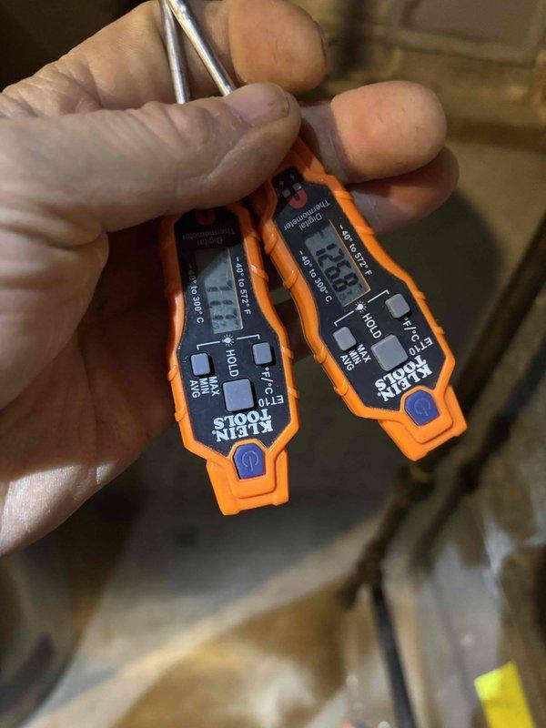 Responded to customer complaint of excessive furnace runtime. Identified improper configuration for two-stage operation. Corrected dip switch settings to enable proper staging functionality and adjusted gas pressures using Klein Tools ET180 Differential Manometer (measured 17.7 inH2O). System now operating correctly with appropriate cycle times.