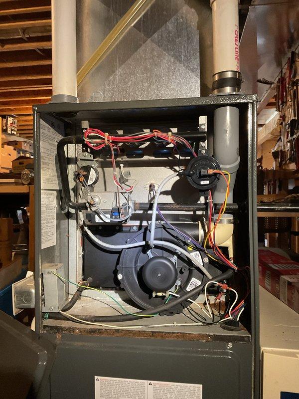 Responded to customer call regarding water dripping from furnace and pooling into April Air unit. Upon inspection of the furnace interior components, performed diagnostic assessment to locate source of leak. Resolved drainage issue to prevent further water accumulation and ensure proper system operation.