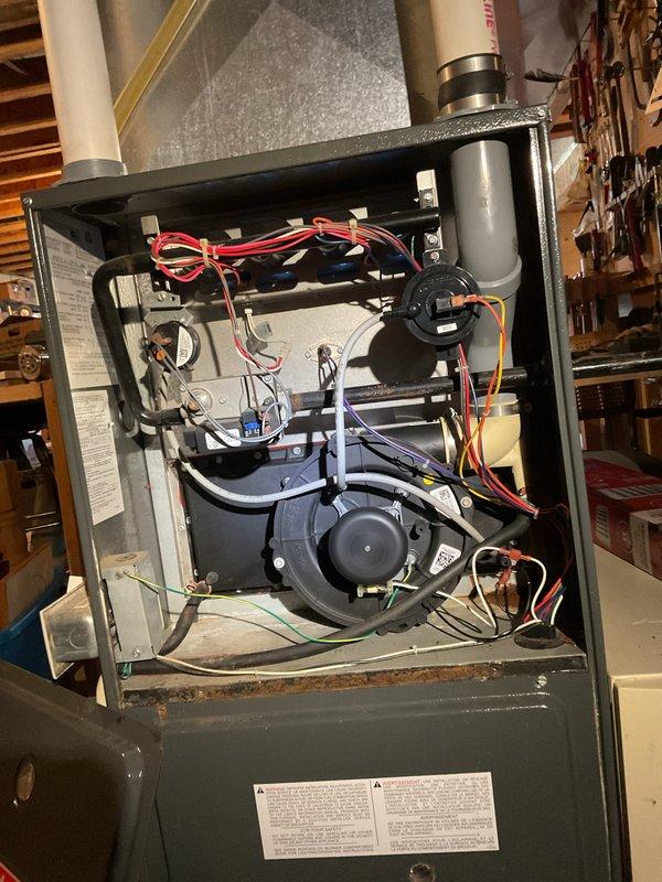 Responded to customer call regarding water dripping from furnace and pooling into April Air unit. Upon inspection of the furnace interior components, performed diagnostic assessment to locate source of leak. Resolved drainage issue to prevent further water accumulation and ensure proper system operation.