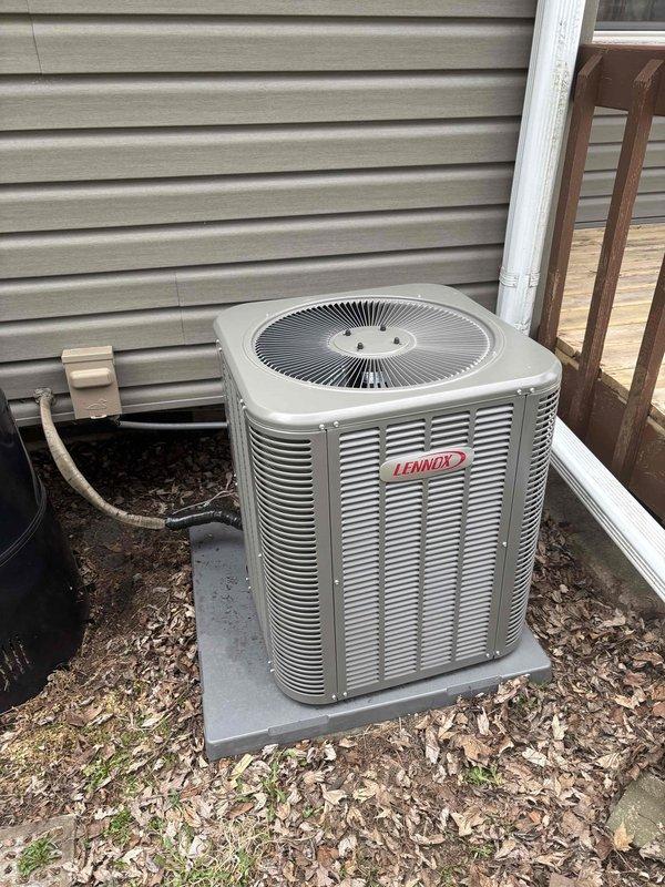 Performed seasonal startup and system diagnostic on Lennox residential air conditioning unit. Connected Fieldpiece digital manifold gauges to measure refrigerant pressures and temperatures across the system. All readings were within normal operating parameters, confirming proper refrigerant charge and system performance. Unit activated successfully and running as designed.