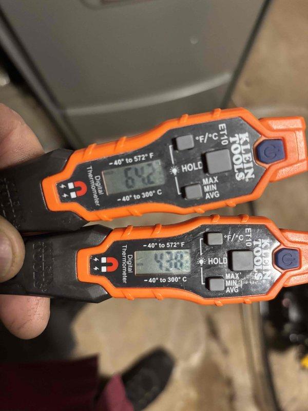 Performed startup and commissioning of newly installed Unit 3 air conditioning system. Verified all electrical connections at breaker panel, confirmed proper circuit labeling and amperage ratings for AC circuits. Conducted temperature differential testing using infrared thermometers, recording supply air temperature of 89.3°F and return air temperature of 98.8°F. System operating within normal parameters following recent installation that included lineset pressure testing, evacuation, refrigerant valve opening, thermostat installation, and drain line routing.