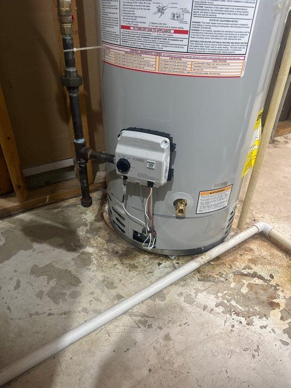 Responded to callback for gas leak on recently installed Bradford White water heater. Detected gas leaking from gas valve assembly at vent connection. Replaced defective gas valve under manufacturer warranty, verified proper operation, and confirmed no further leaks detected upon completion.