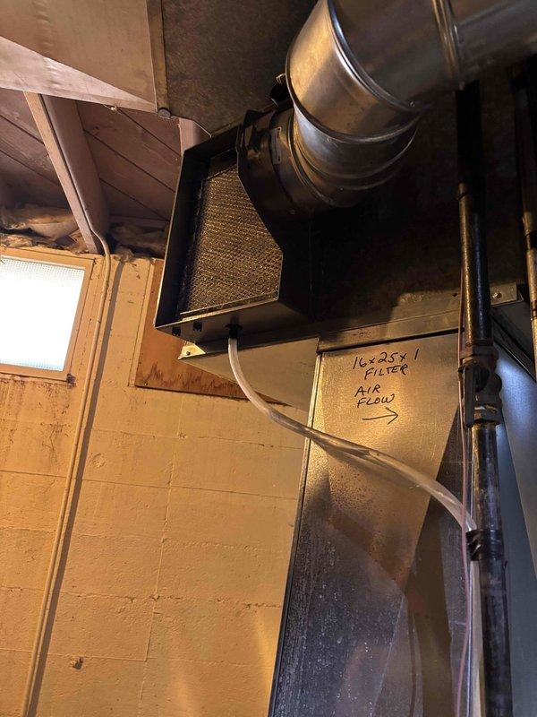 Responded to no heat call on Lennox furnace. Upon arrival, found furnace blower motor operating but unit not producing heat. Diagnosed faulty thermostat preventing proper heating cycle initiation. Removed and replaced defective thermostat with new unit, restored proper system operation, and verified furnace now heating correctly.