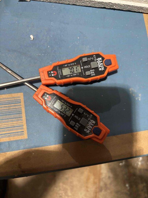 Responded to no cooling complaint in pro shop area of building. Upon arrival, verified lack of cooling in affected zone while other areas maintained proper operation. Performed system diagnostics on Tempstar condensing unit serving the space. Measured temperature differential across evaporator coil, recording supply air temperatures of 11.1°F and 9.2°F delta T, indicating inadequate heat removal. Inspected outdoor condenser unit, confirmed fan operation and normal compressor function. System requires further evaluation for potential refrigerant charge issues or airflow restrictions affecting cooling capacity in the isolated zone.